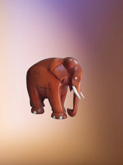 Wooden Elephant Figurine