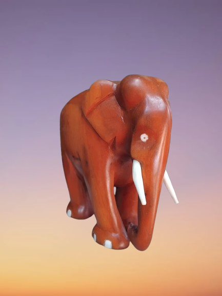 Wooden Elephant Figurine