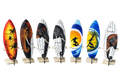 SURFBOARD WOODEN MINI MODEL ON STAND NEW SMALL GIFT