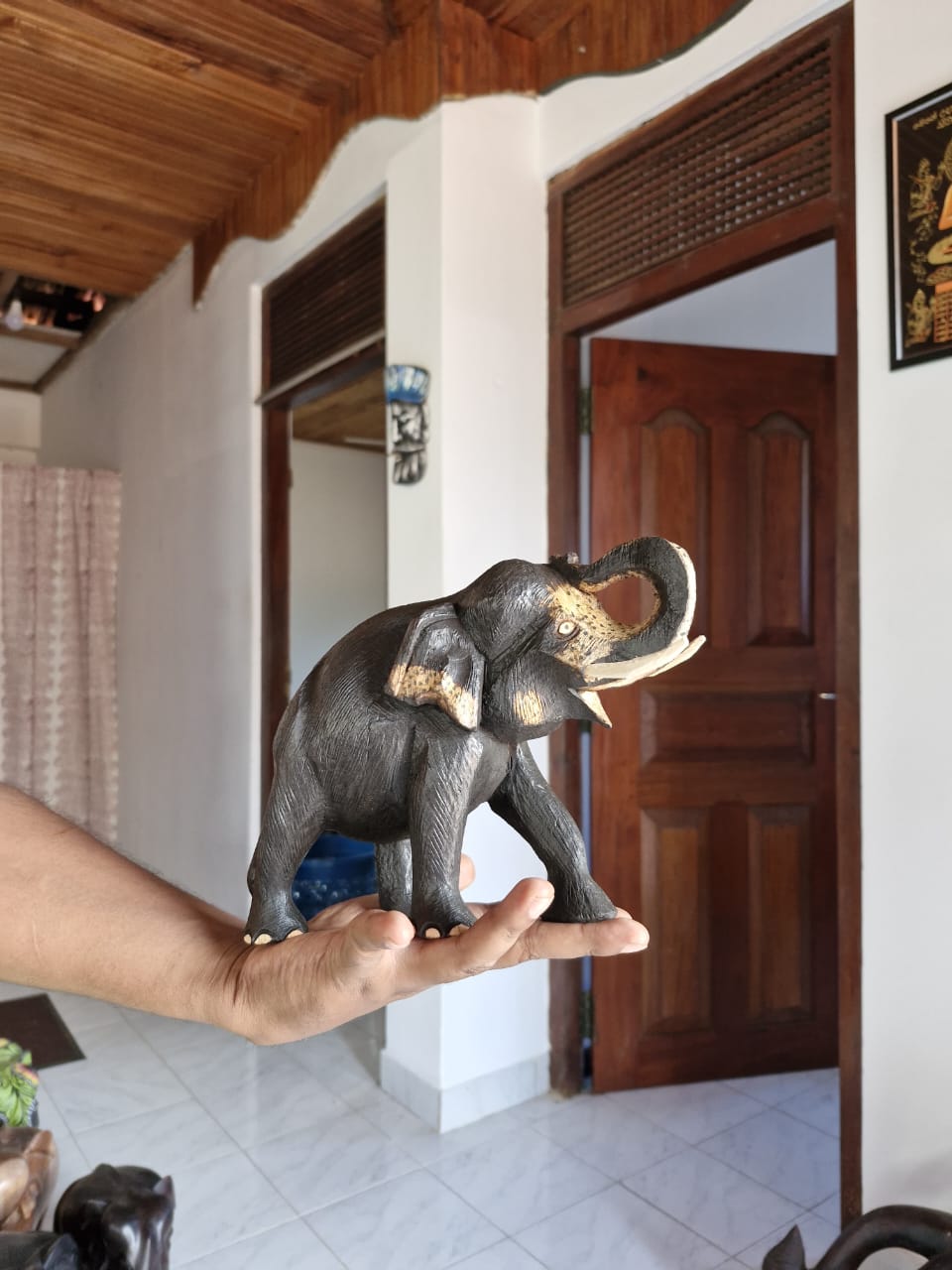Wooden Elephant Figurine