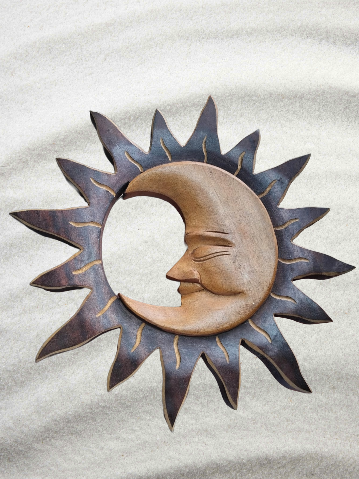 Wooden Sun & Moon Wall Decor