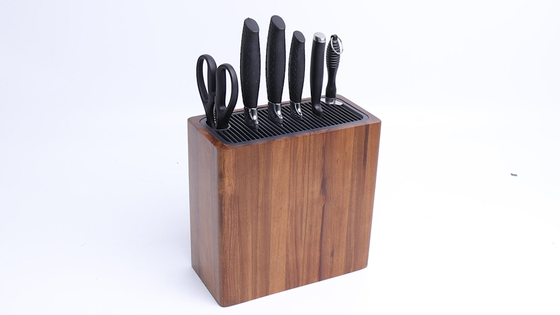 Elegant Wooden Knife Block Holder – Sleek & Compact Kitchen Organizer (without knife)