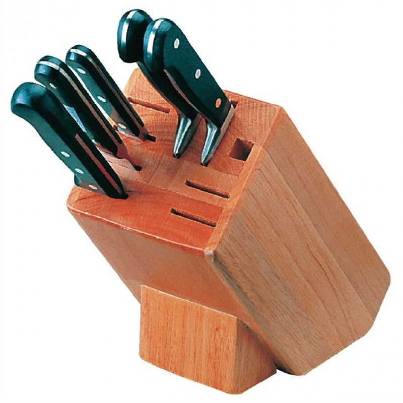 Elegant Wooden Knife Block Holder – Sleek & Compact Kitchen Organizer (without knife)