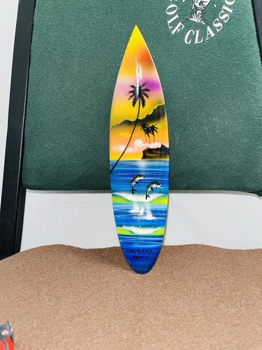 SURFBOARD WOODEN MINI MODEL ON STAND NEW SMALL GIFT